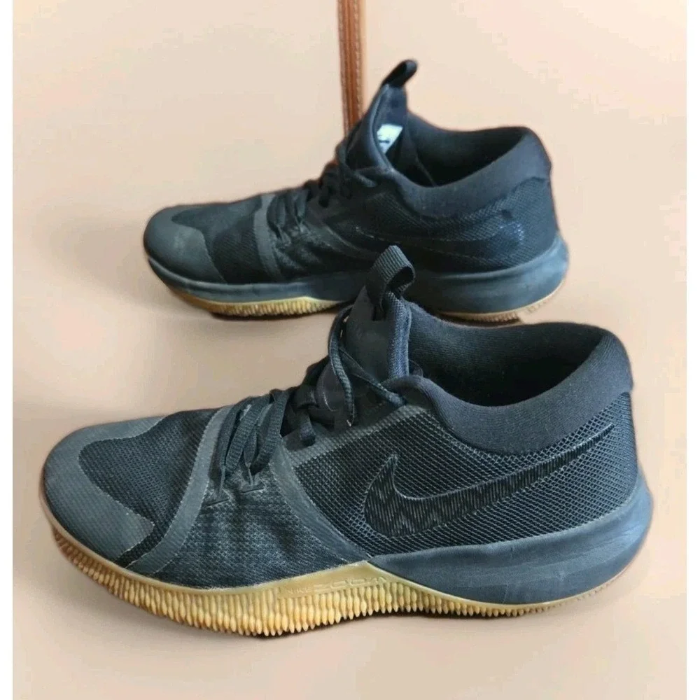 Nike Zoom Assersion Basketball Sneakers Men's Sz 8 Black / Gum Sporty Activewear